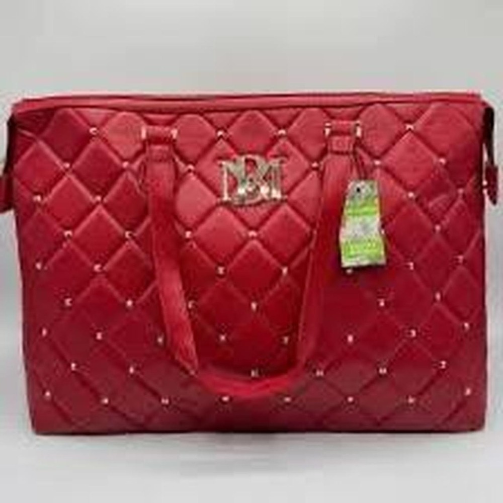 Badgley Mischa‎ Red quilted gold studded handbag
